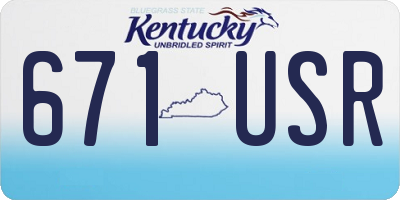 KY license plate 671USR