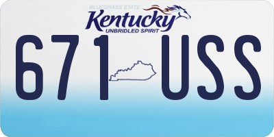 KY license plate 671USS