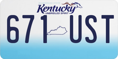 KY license plate 671UST