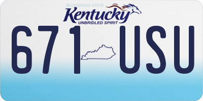 KY license plate 671USU