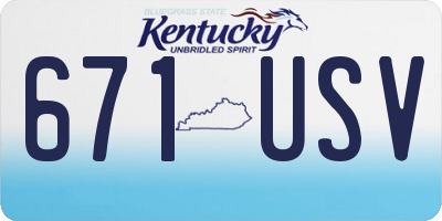 KY license plate 671USV