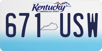KY license plate 671USW