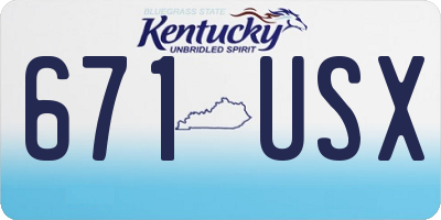 KY license plate 671USX