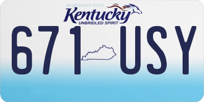 KY license plate 671USY