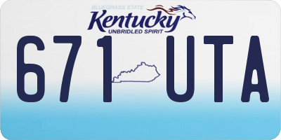 KY license plate 671UTA