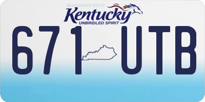 KY license plate 671UTB