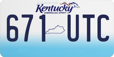 KY license plate 671UTC