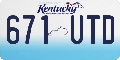 KY license plate 671UTD