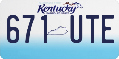KY license plate 671UTE