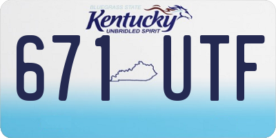 KY license plate 671UTF