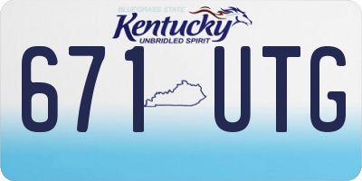 KY license plate 671UTG