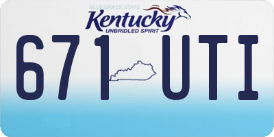 KY license plate 671UTI