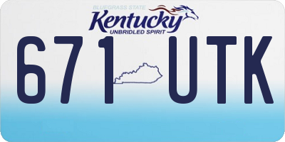 KY license plate 671UTK
