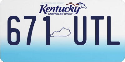 KY license plate 671UTL