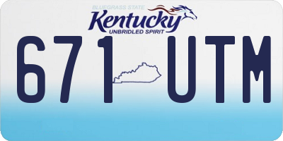 KY license plate 671UTM