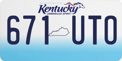 KY license plate 671UTO