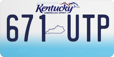 KY license plate 671UTP