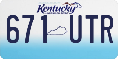 KY license plate 671UTR