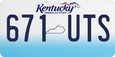 KY license plate 671UTS