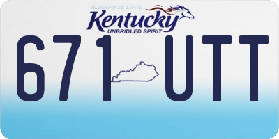 KY license plate 671UTT