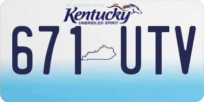 KY license plate 671UTV