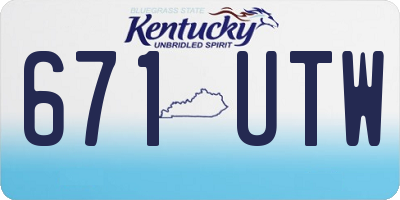 KY license plate 671UTW