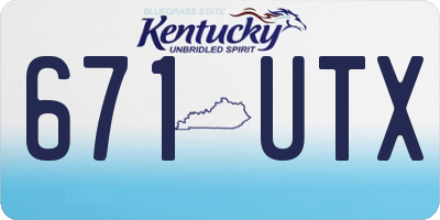 KY license plate 671UTX