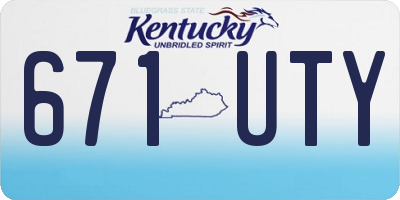 KY license plate 671UTY
