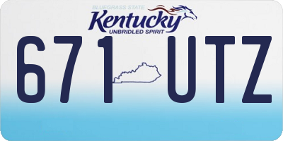 KY license plate 671UTZ