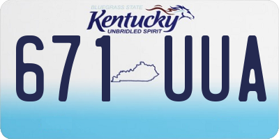 KY license plate 671UUA