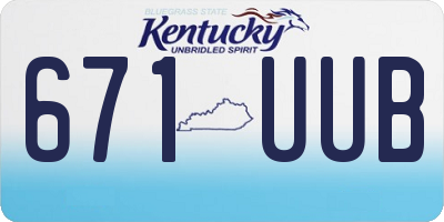 KY license plate 671UUB
