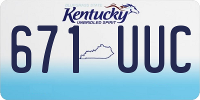 KY license plate 671UUC