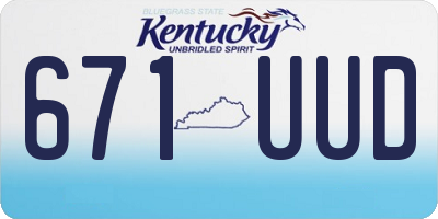 KY license plate 671UUD