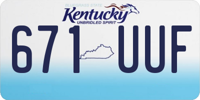 KY license plate 671UUF