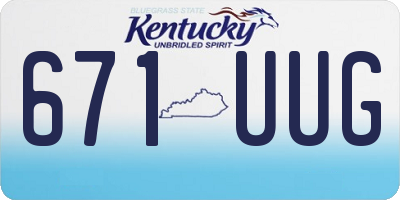 KY license plate 671UUG