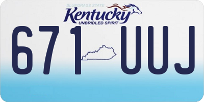 KY license plate 671UUJ