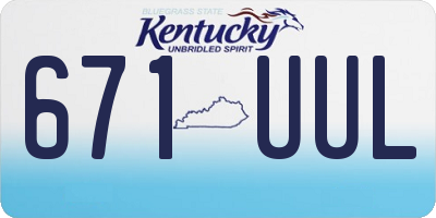 KY license plate 671UUL