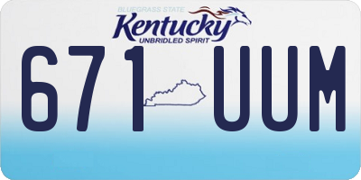 KY license plate 671UUM