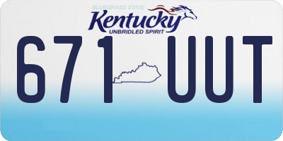 KY license plate 671UUT