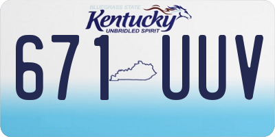 KY license plate 671UUV