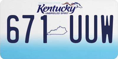 KY license plate 671UUW