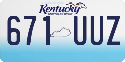 KY license plate 671UUZ