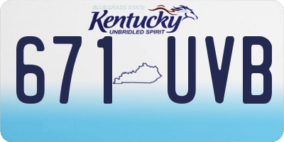 KY license plate 671UVB