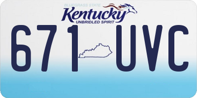 KY license plate 671UVC