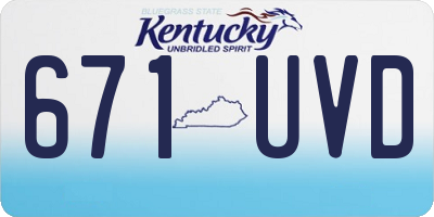 KY license plate 671UVD