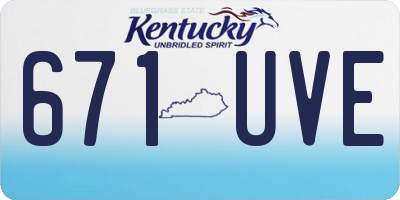KY license plate 671UVE
