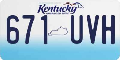 KY license plate 671UVH