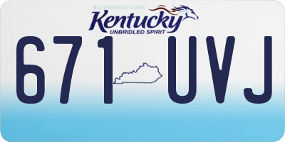 KY license plate 671UVJ