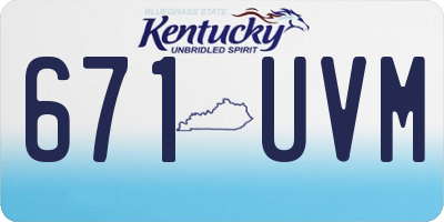 KY license plate 671UVM