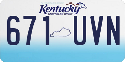 KY license plate 671UVN